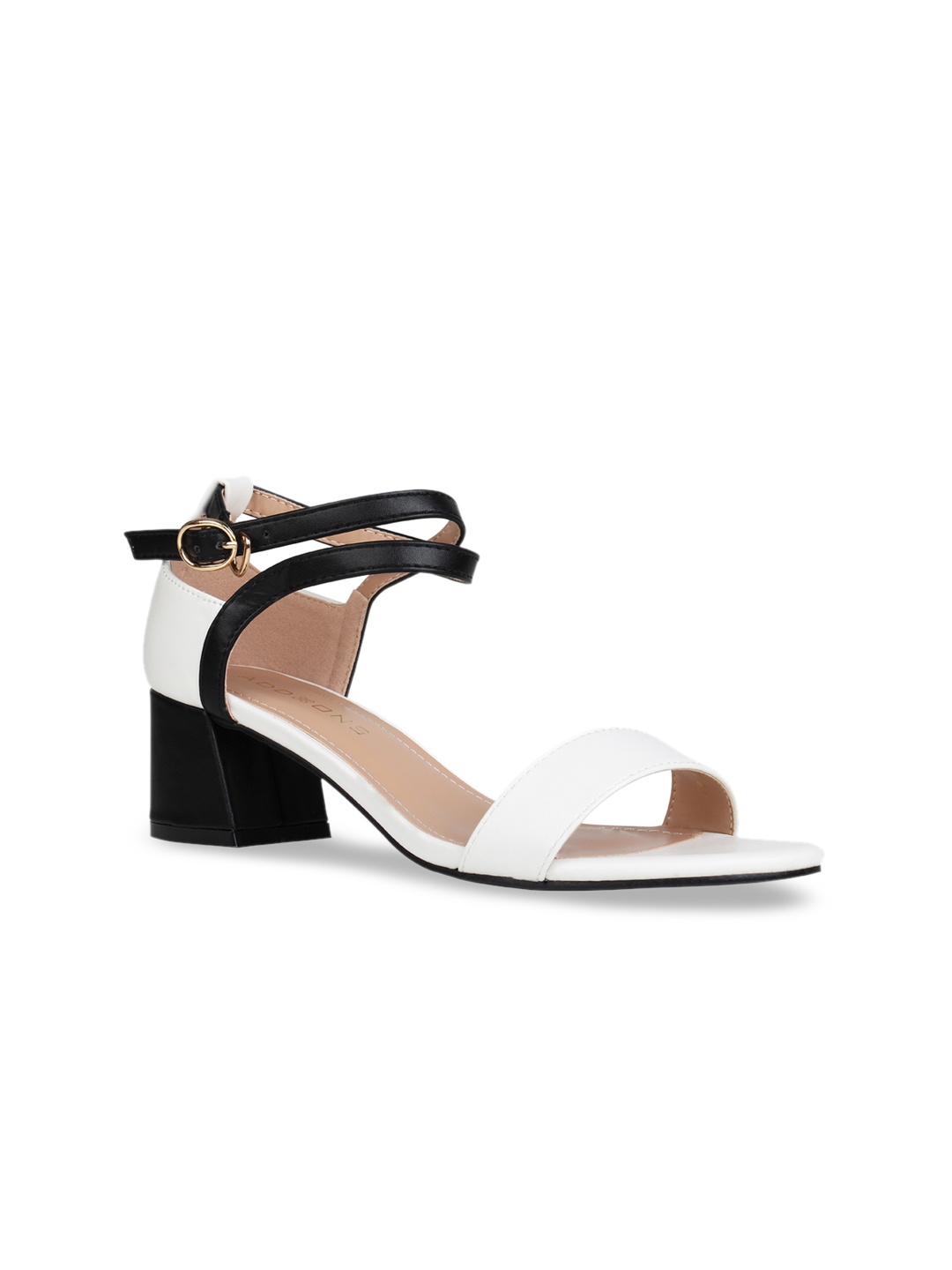 

Addons Women White & Black Colourblocked Sandals