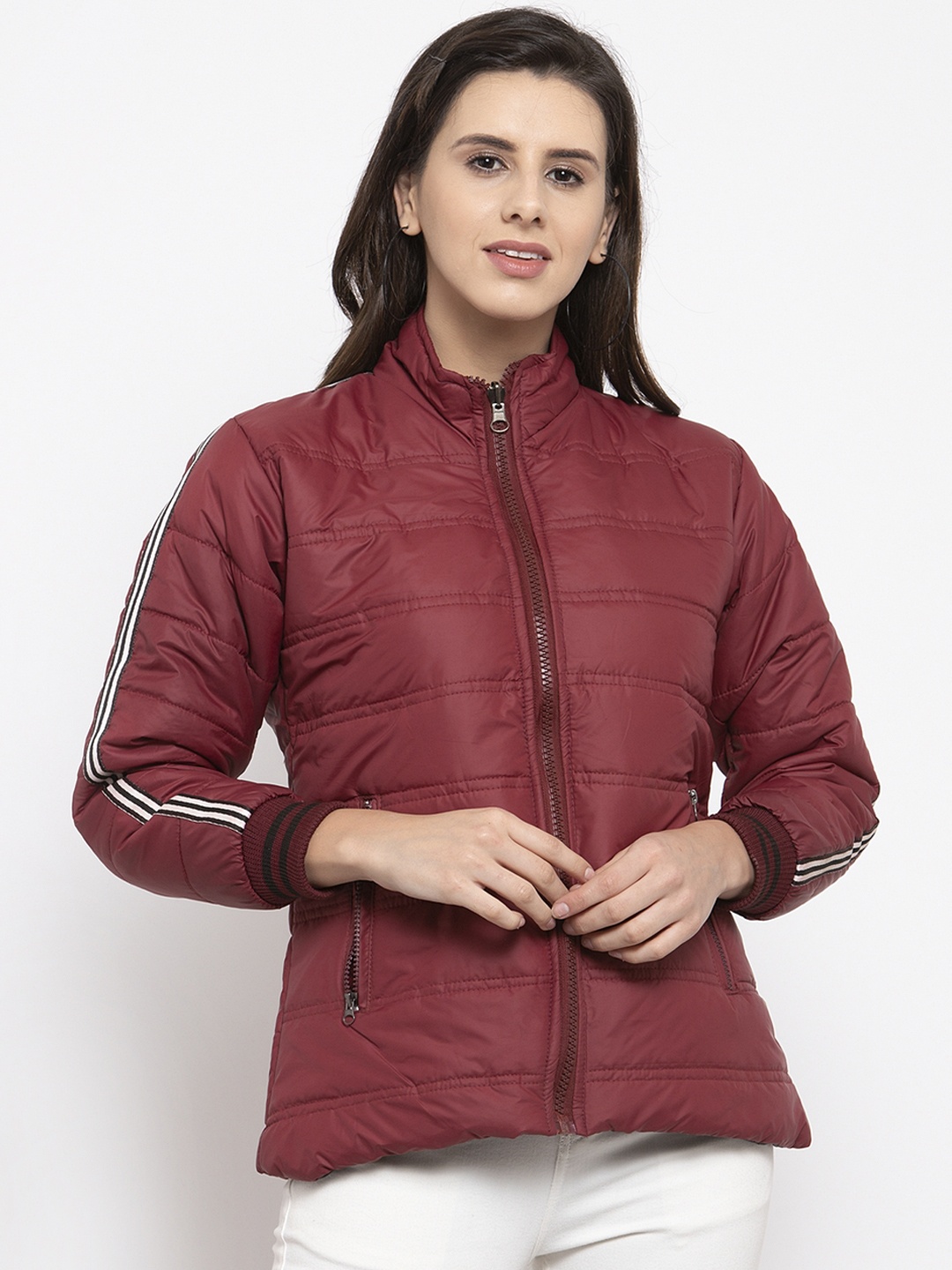 

VOXATI Women Maroon Solid Puffer Jacket