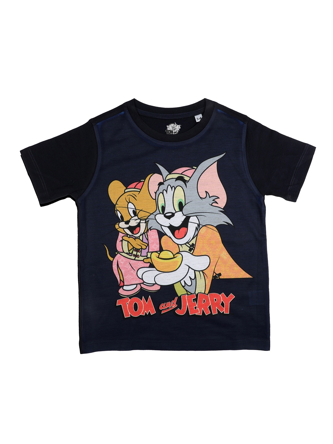 

Tom & Jerry Boys Black Printed Round Neck T-shirt