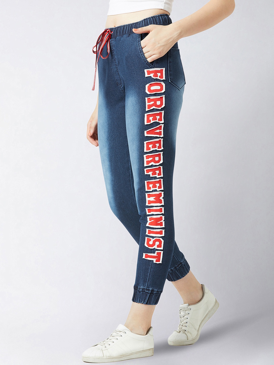 

Miss Chase Women Navy Blue Regular Fit Printed Joggers