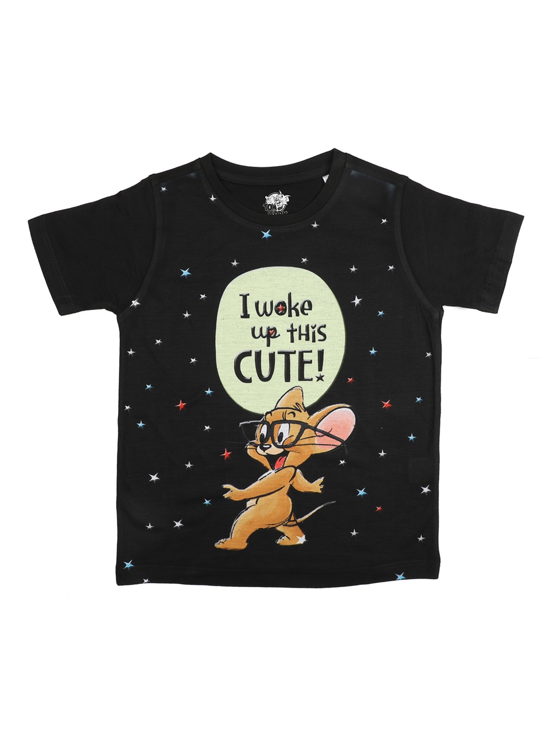 

Tom & Jerry Boys Black Printed Round Neck T-shirt