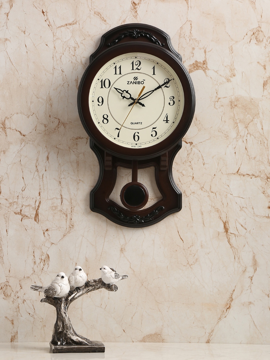 

ZANIBO Coffee Brown Quirky Solid 25 cm Analogue Wall Clock