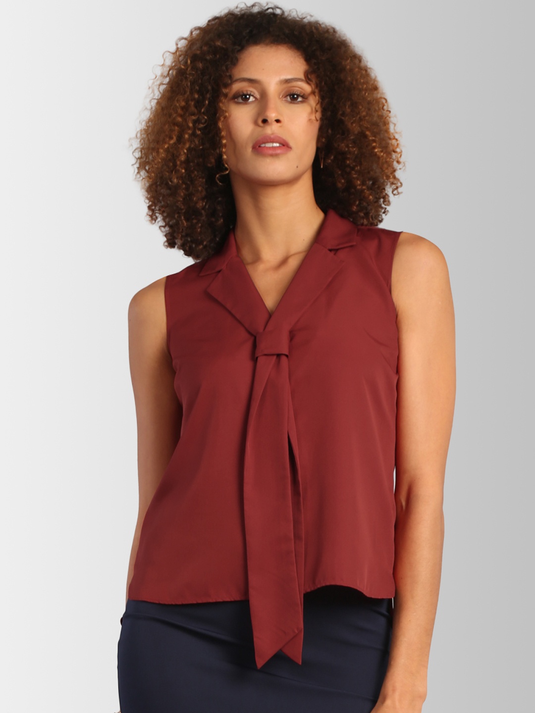 

FableStreet Women Rust Red Solid Top