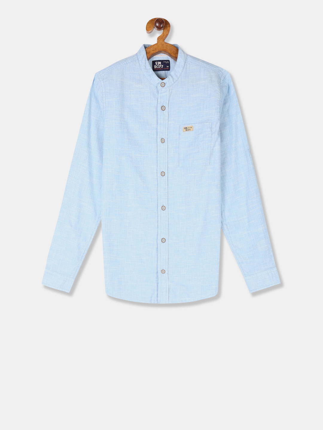 

Flying Machine Boys Blue Regular Fit Solid Casual Shirt