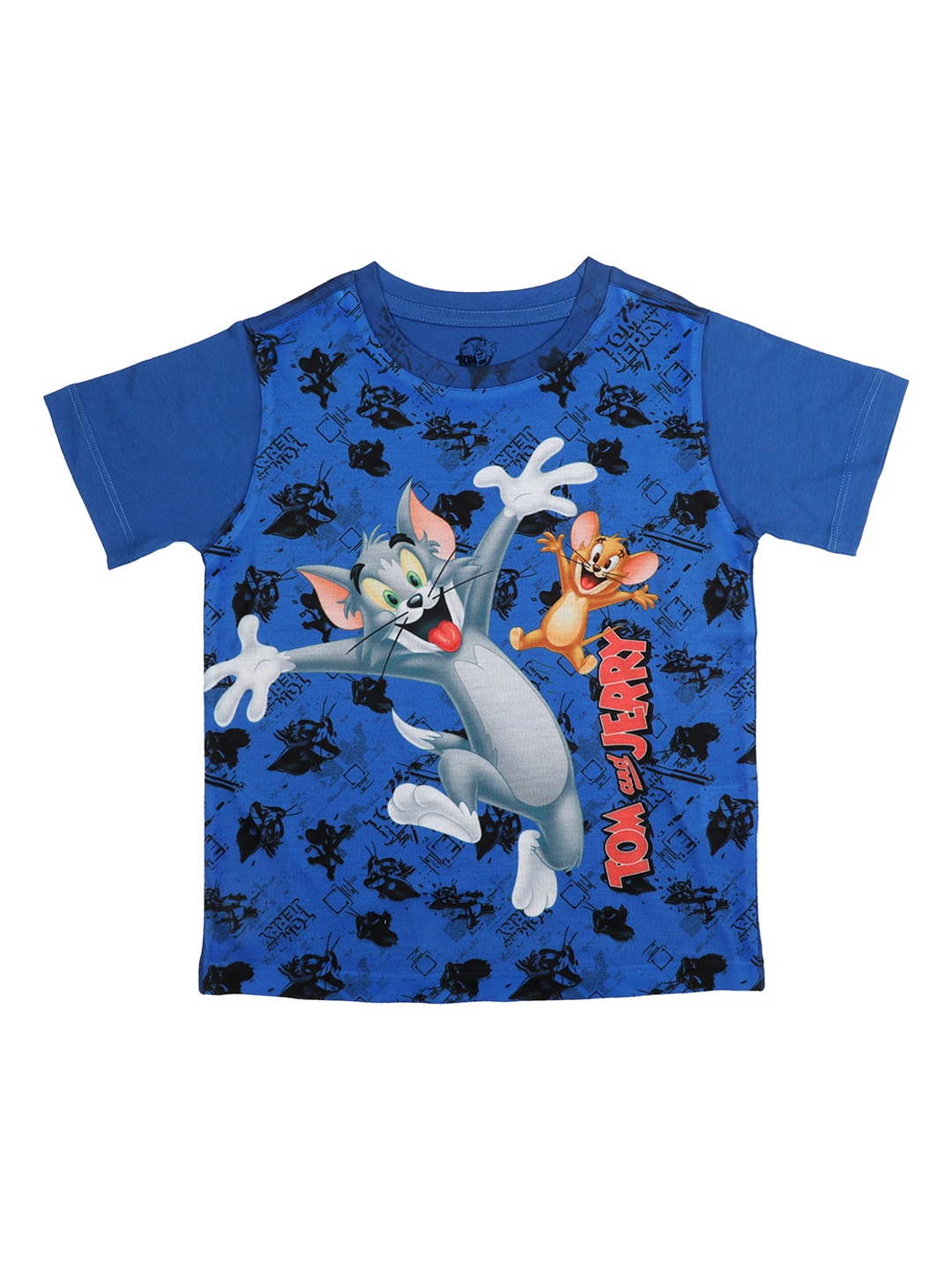 

Tom & Jerry Boys Blue Printed Round Neck T-shirt