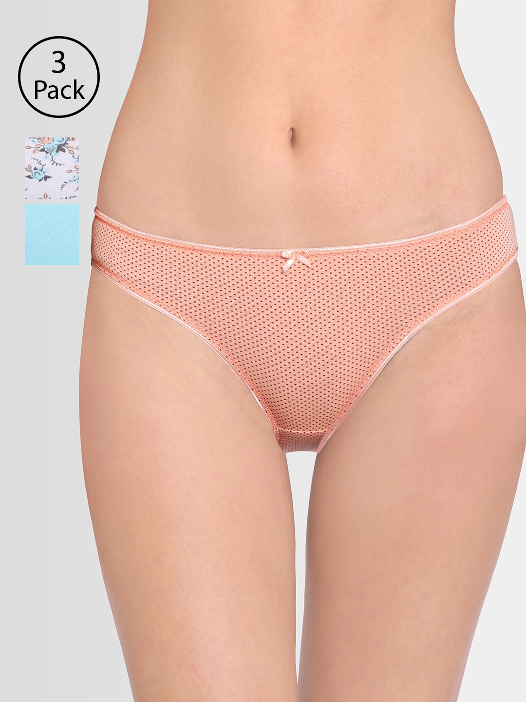 Red Rose Women Pack of 3 Assorted Bikini Briefs Itouch101