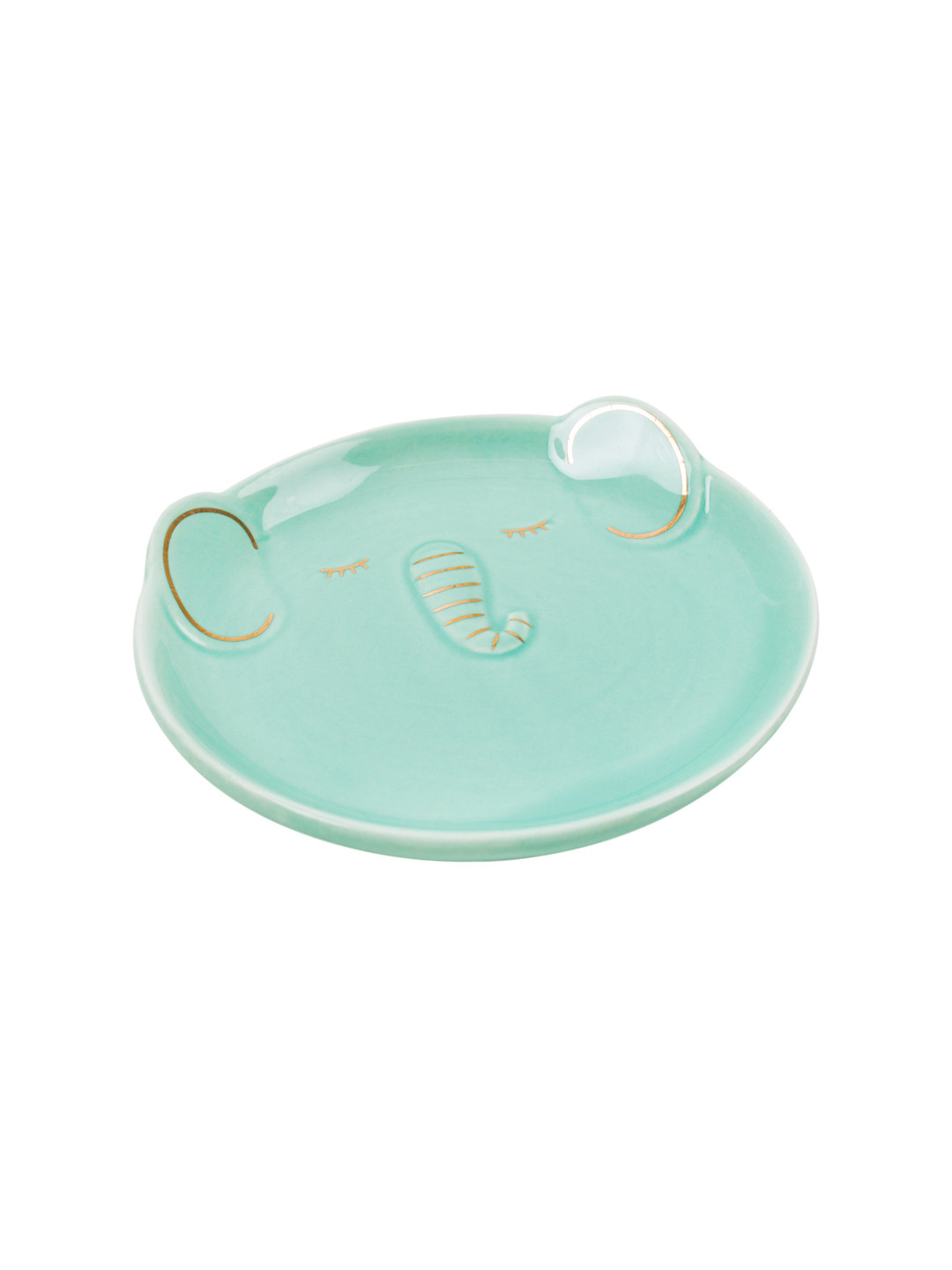 

Chumbak Unisex Teal Blue Solid Pleasant Elephant Plate