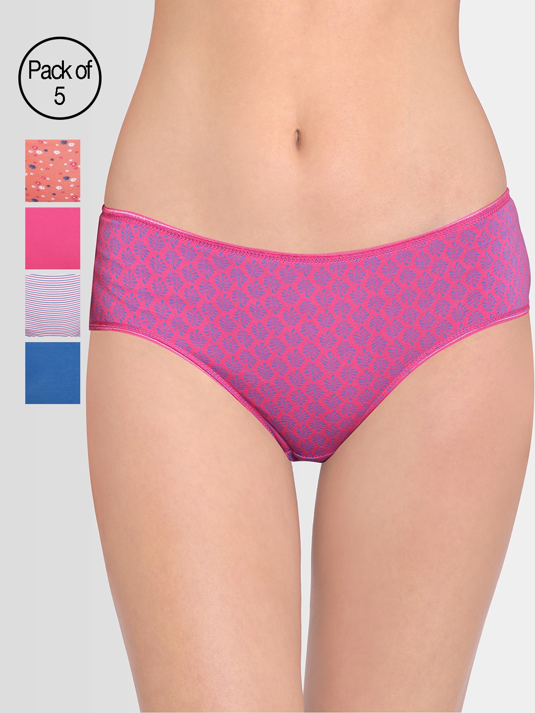 Red Rose Women Pack of 5 Assorted Bikini Briefs 5Combono6