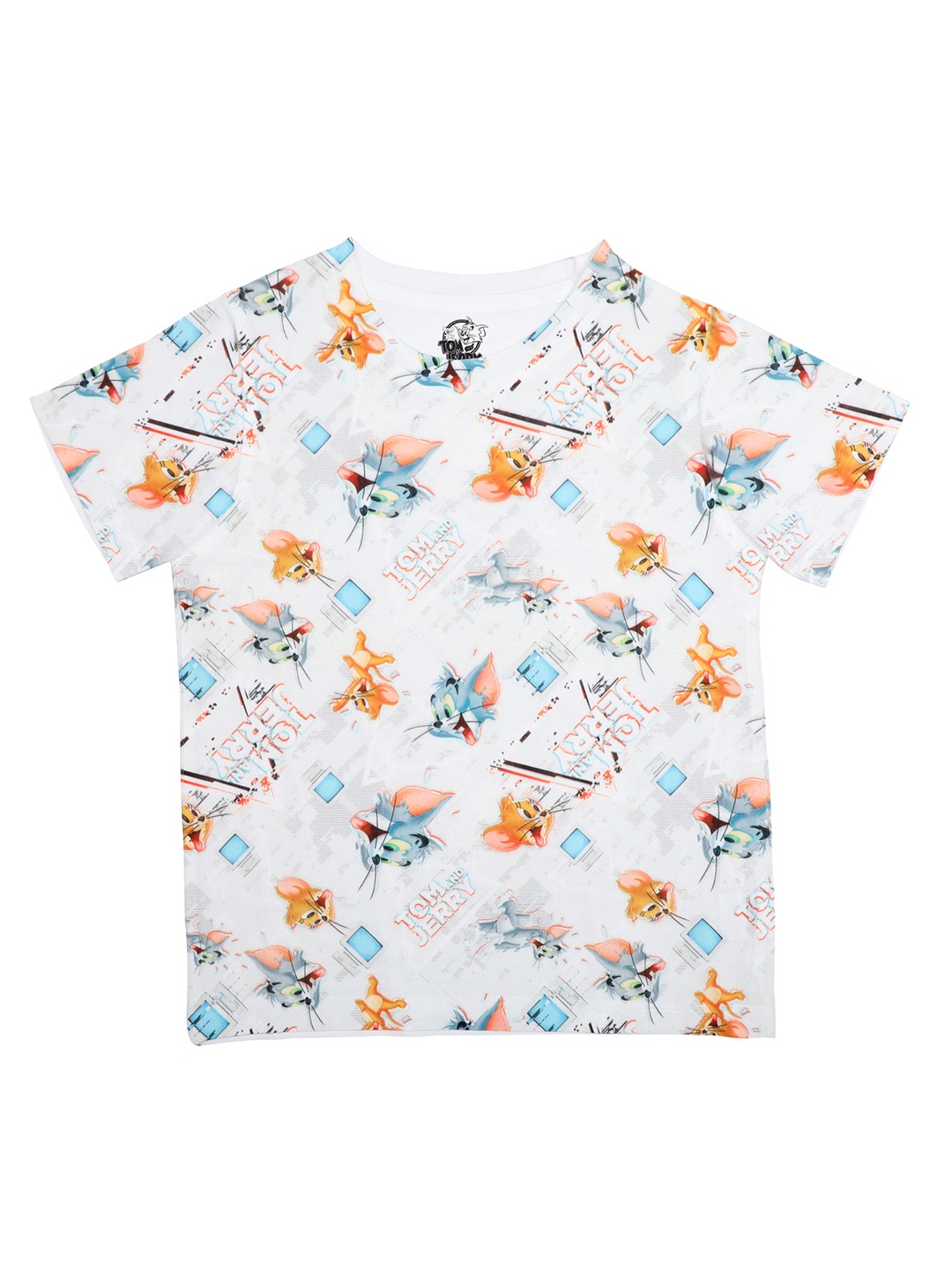 Tom & Jerry Boys Multicoloured Printed Round Neck T-shirt, Multi