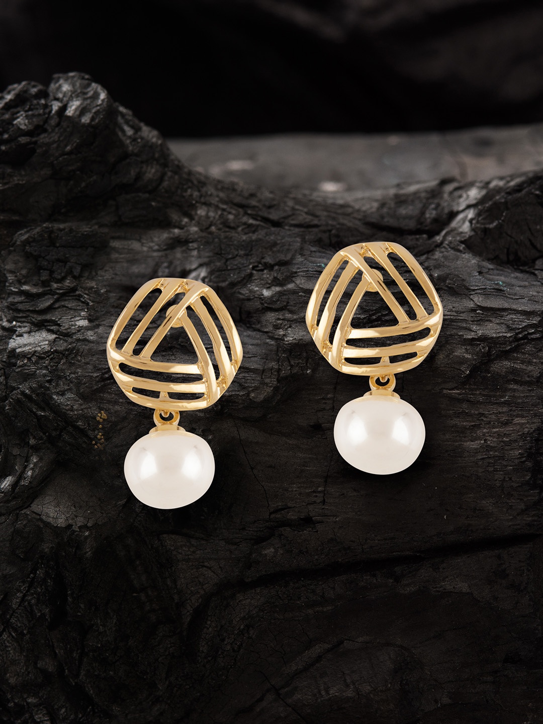 

E2O Gold-Plated Triangular Drop Earrings