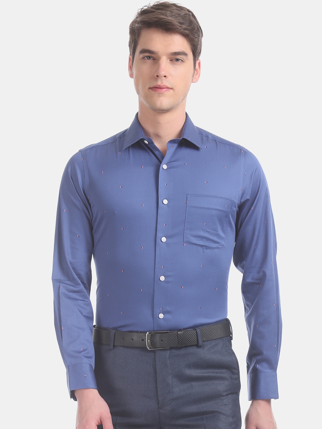 

Arrow Men Blue Regular Fit Printed Formal Shirt