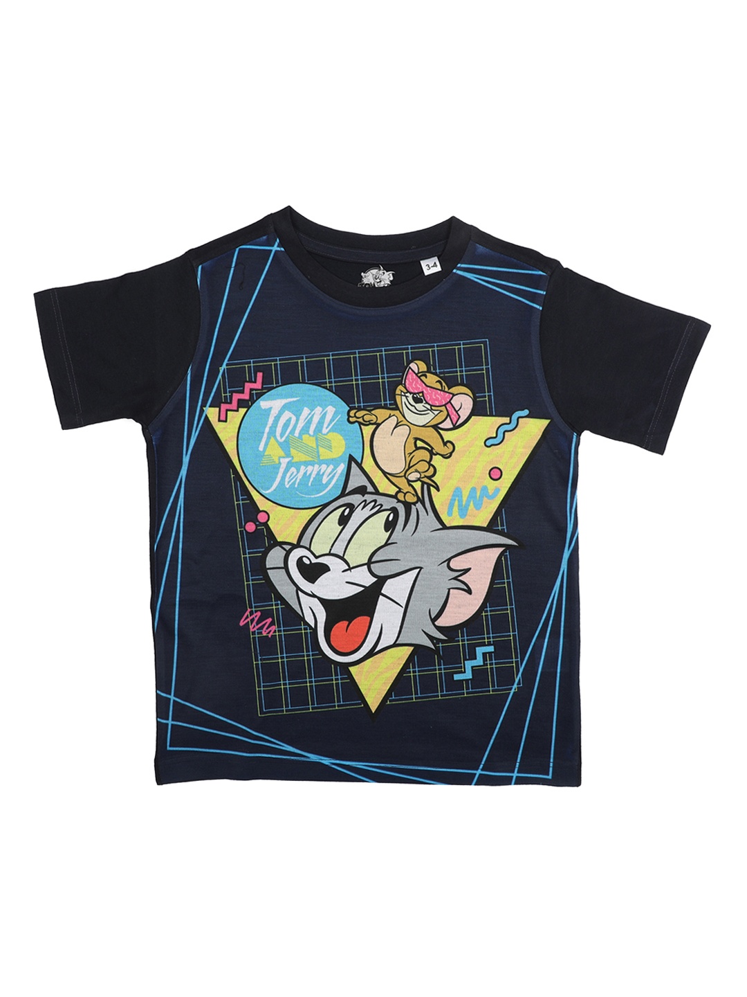 

Tom & Jerry Boys Navy Blue Printed Round Neck T-shirt