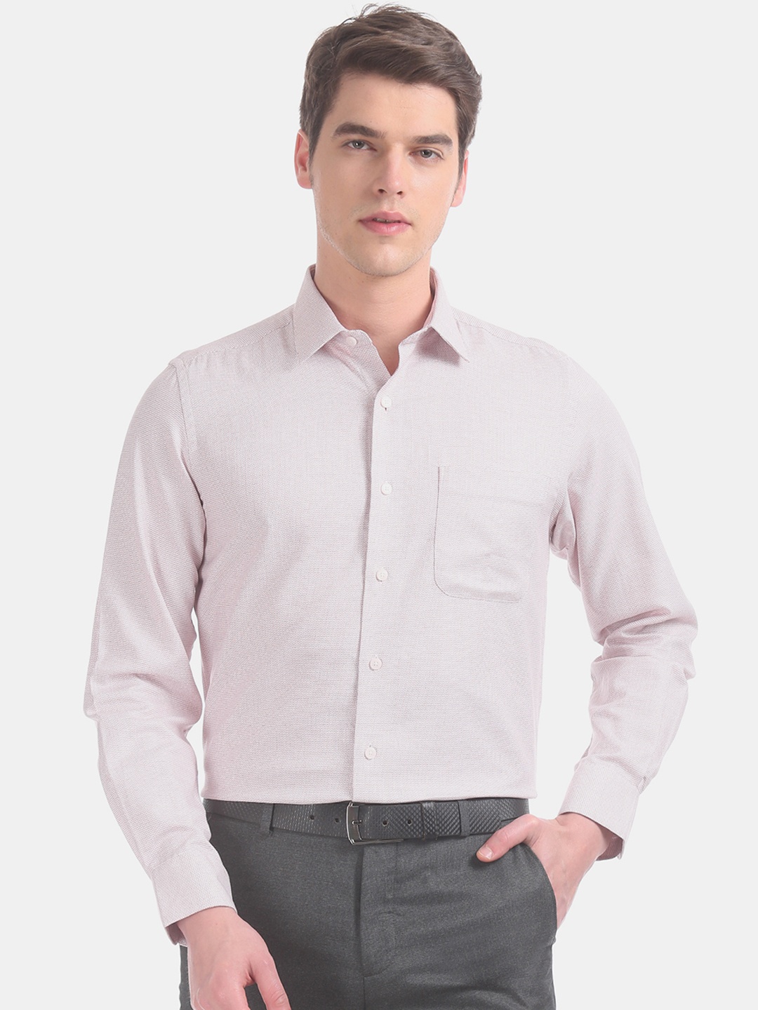 

Arrow Men White Regular Fit Printed Formal Shirt