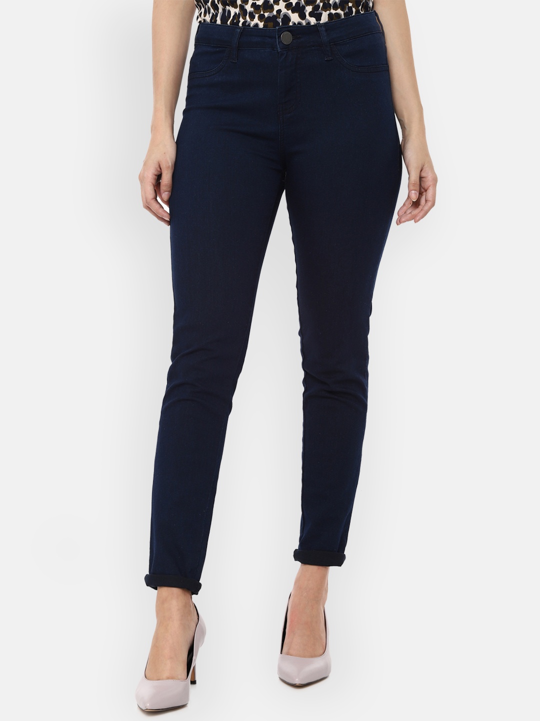 

Van Heusen Woman Women Navy Blue Regular Fit Mid-Rise Clean Look Stretchable Jeans