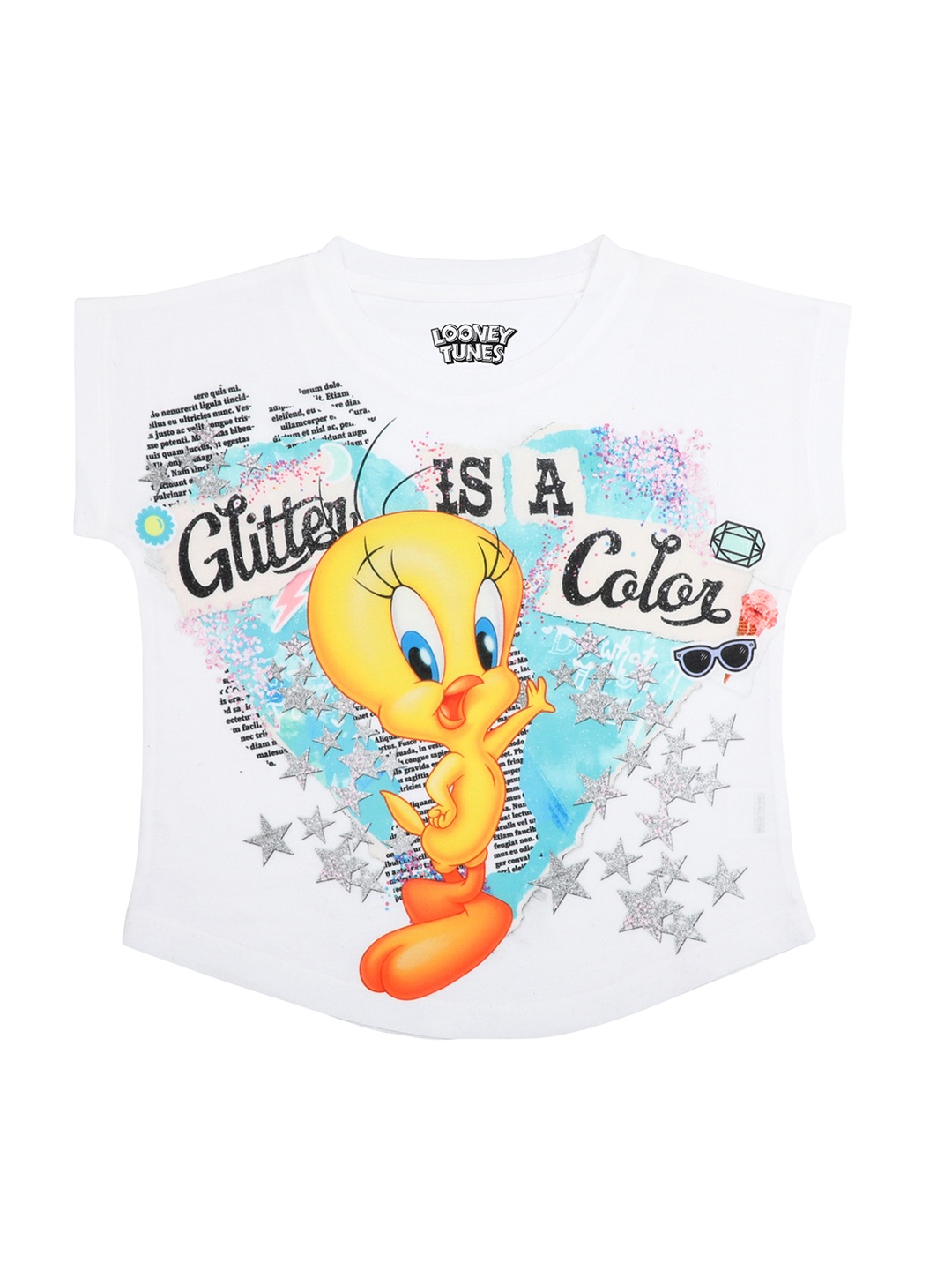 

Looney Tunes White Extended Sleeves Regular Top
