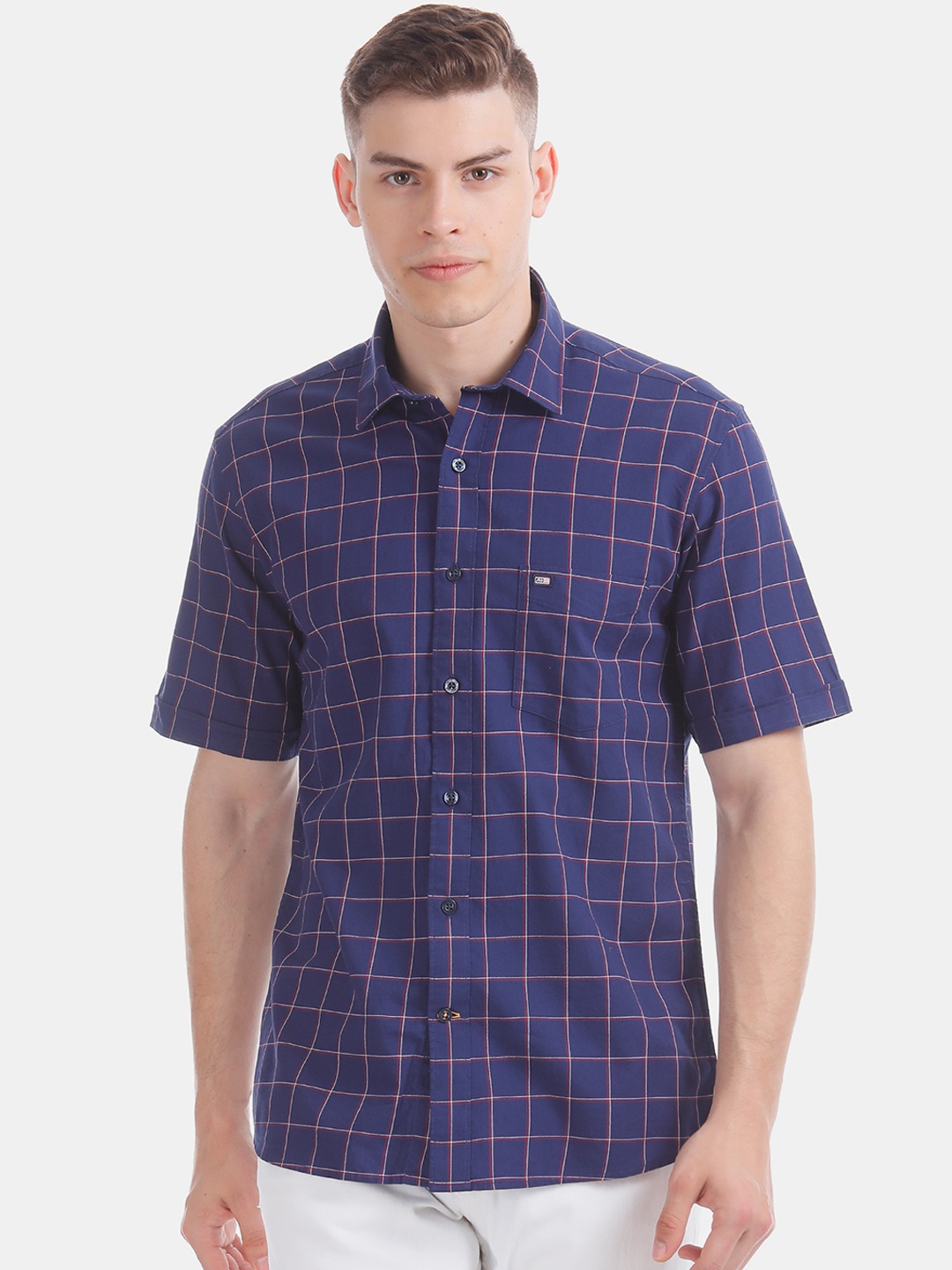 

Arrow Sport Men Blue & Red Regular Fit Checked Casual Shirt