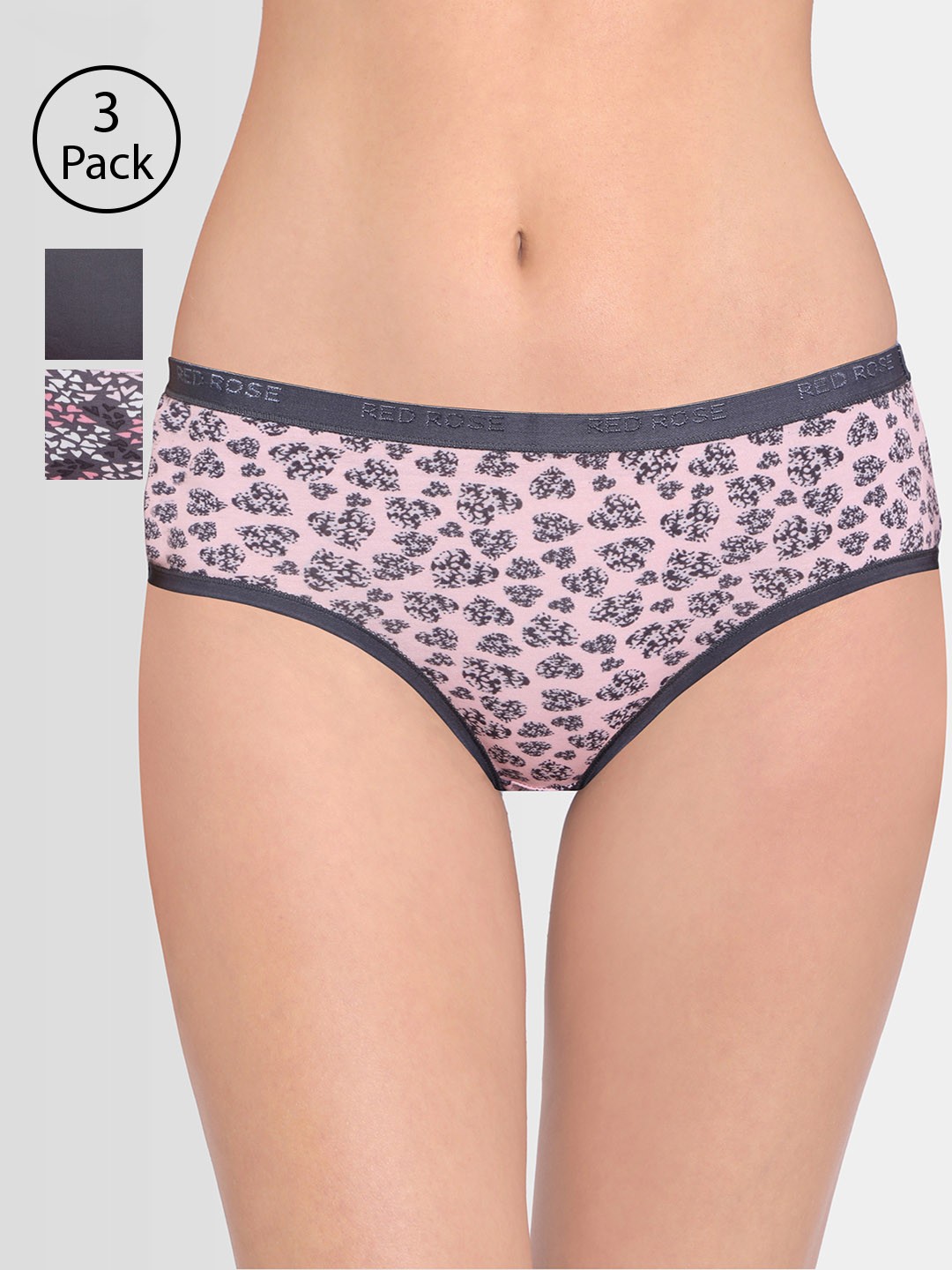 

Red Rose Women Pack of 3 Assorted Bikini Briefs Itouch87