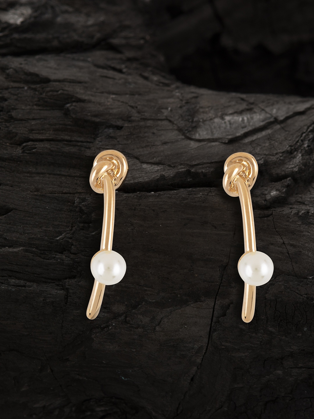 

E2O White Gold-Plated & Beaded Drop Earrings