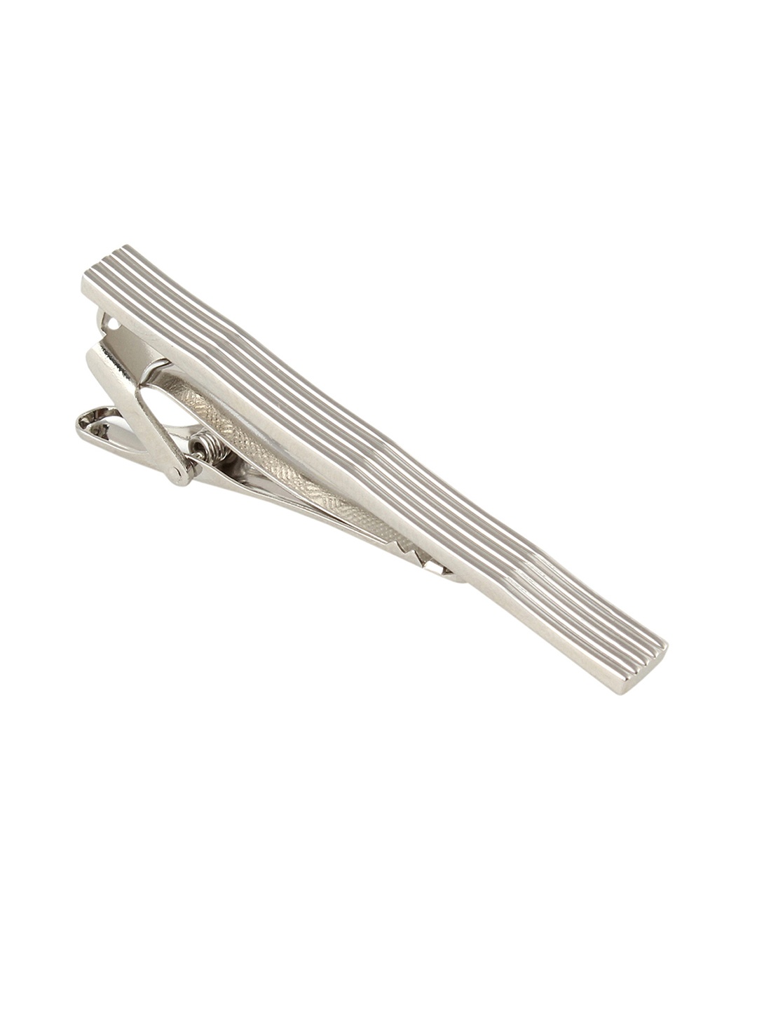 

PELUCHE Unisex Silver-Toned Textured Curves to Kill Tie Pin
