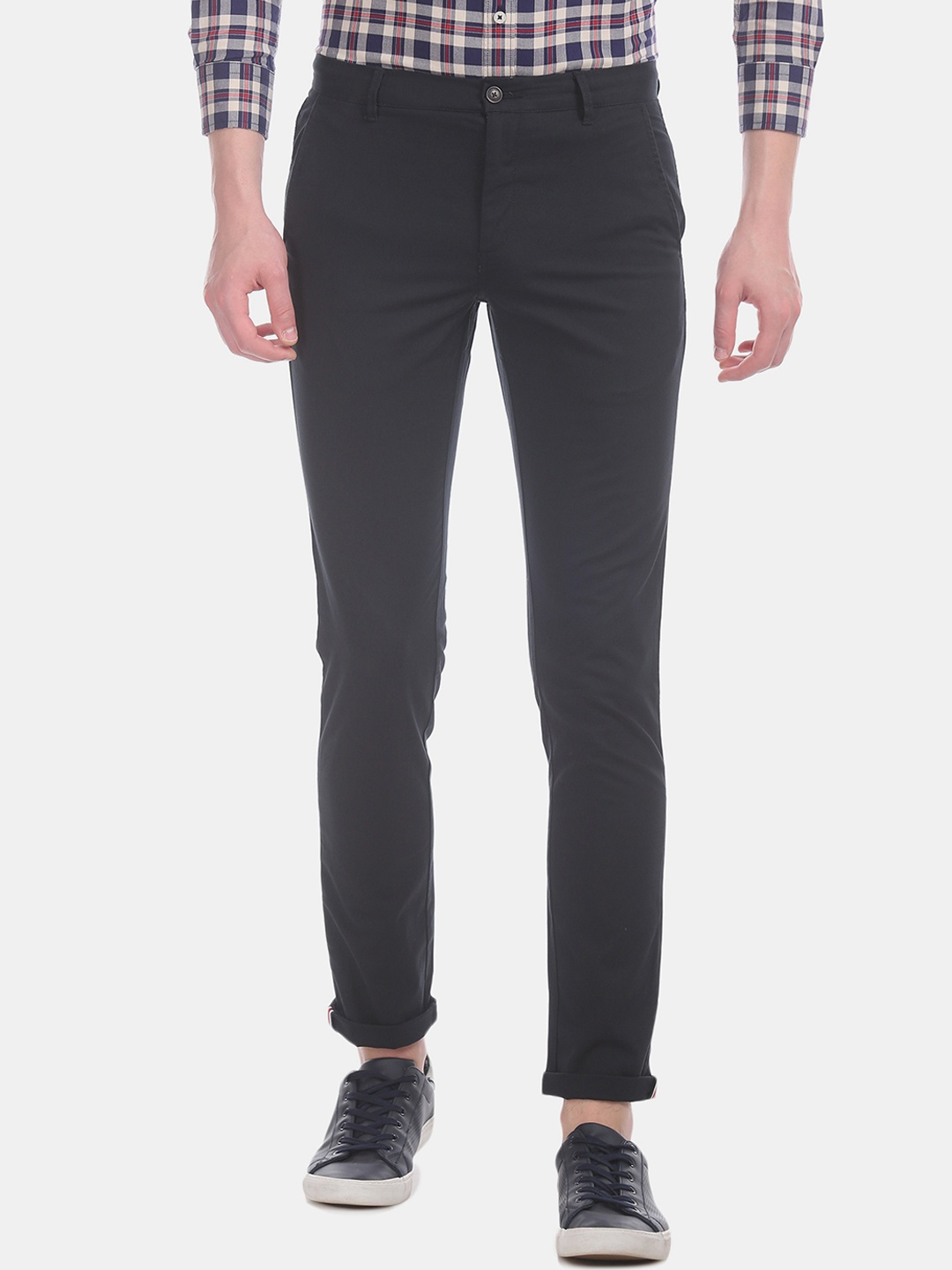 

Arrow Sport Men Grey Skinny Fit Low-Rise Trousers