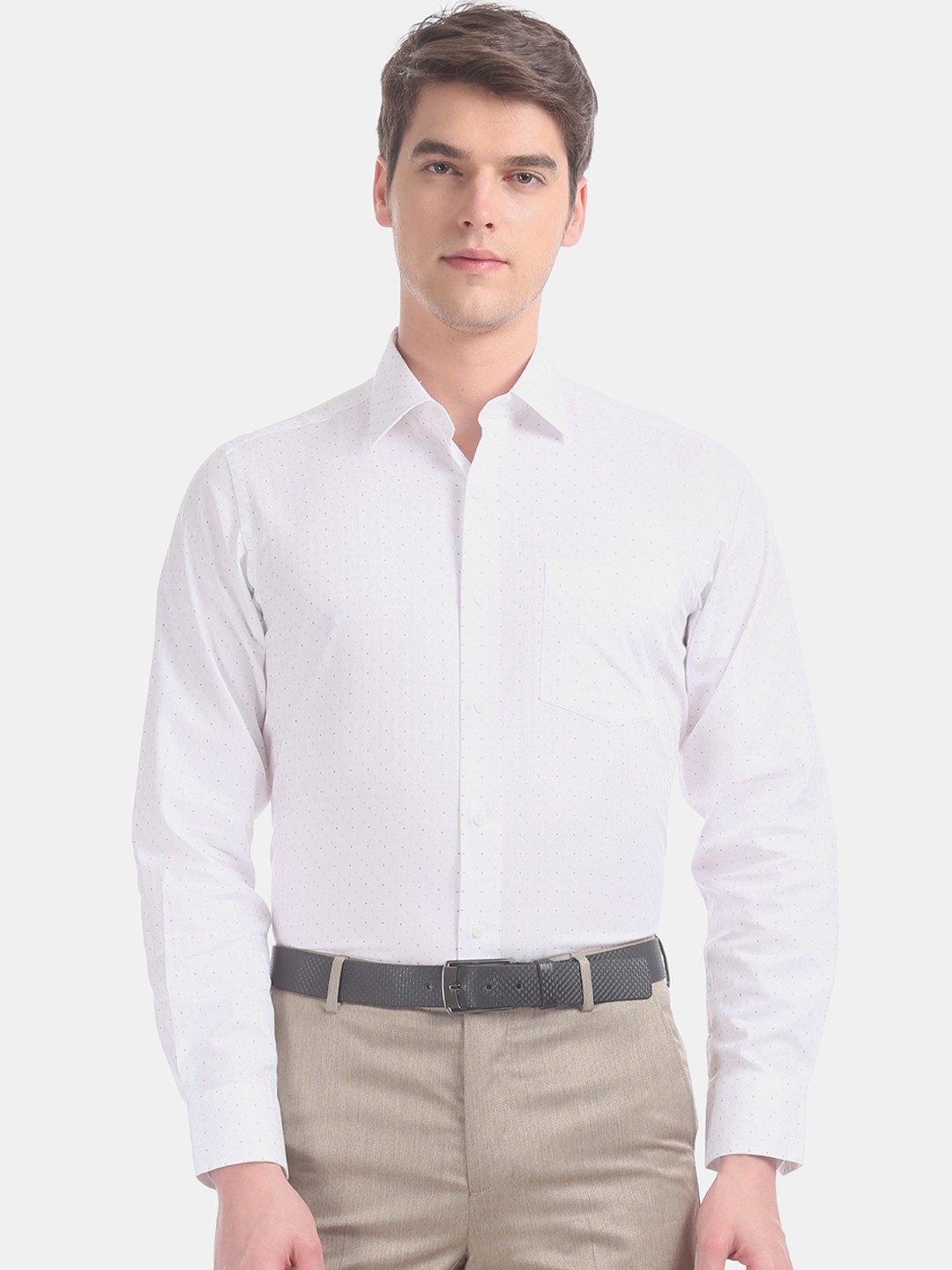 

Arrow Men White Regular Fit Printed Formal Shirt