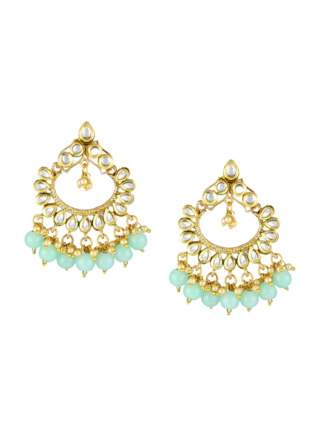 

Adwitiya Gold-Plated Blue Classic Drop Earrings