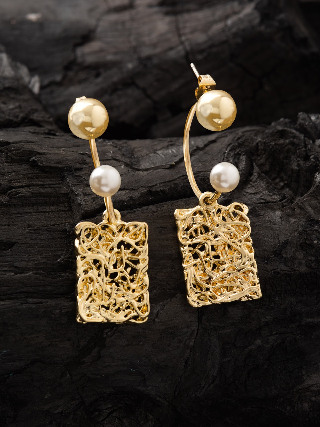 

E2O Gold-Plated Square Drop Earrings