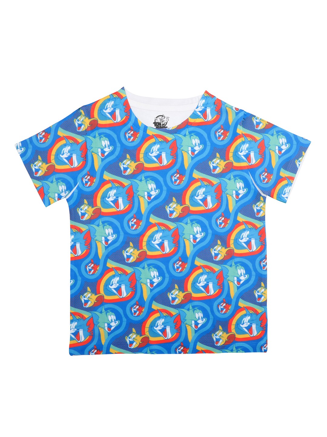 

Tom & Jerry Boys Blue Printed Round Neck T-shirt