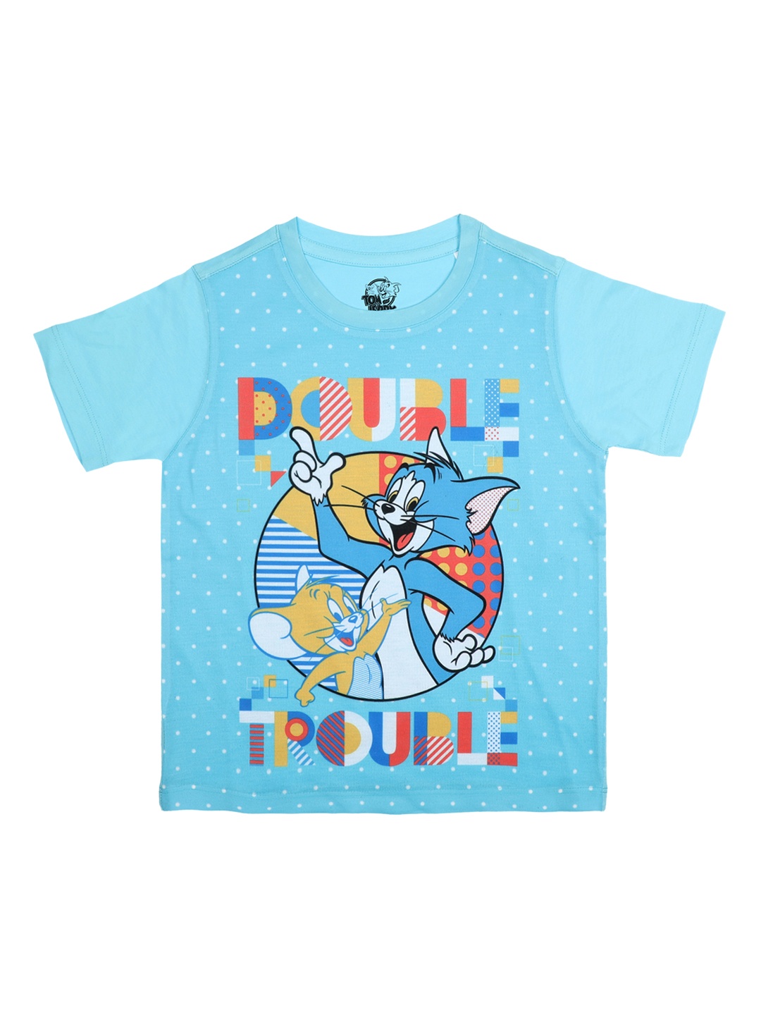 

Tom & Jerry Boys Blue Printed Round Neck T-shirt