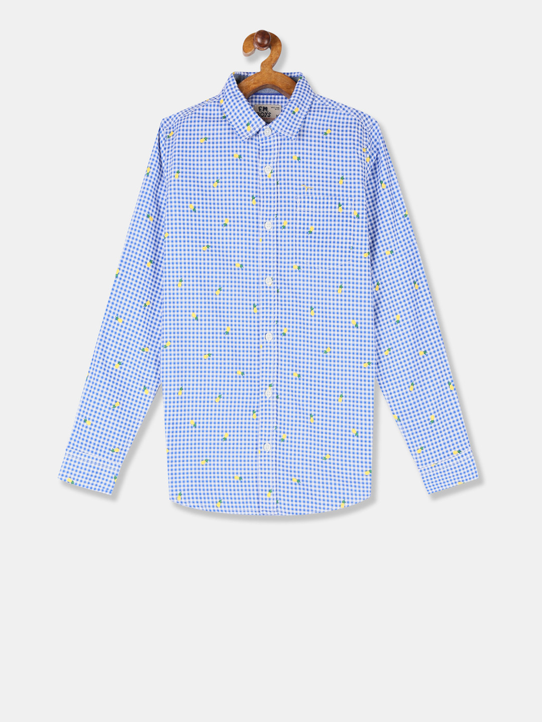 

Flying Machine Boys Blue Regular Fit Checked Casual Shirt