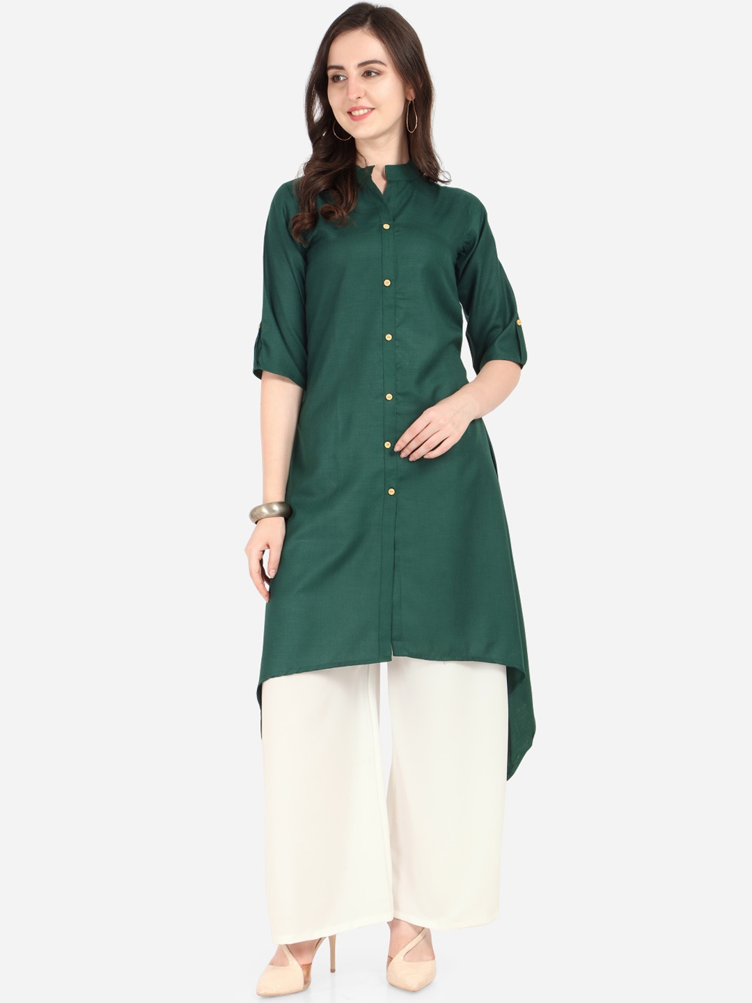 

Florence Women Green Solid A-Line Kurta