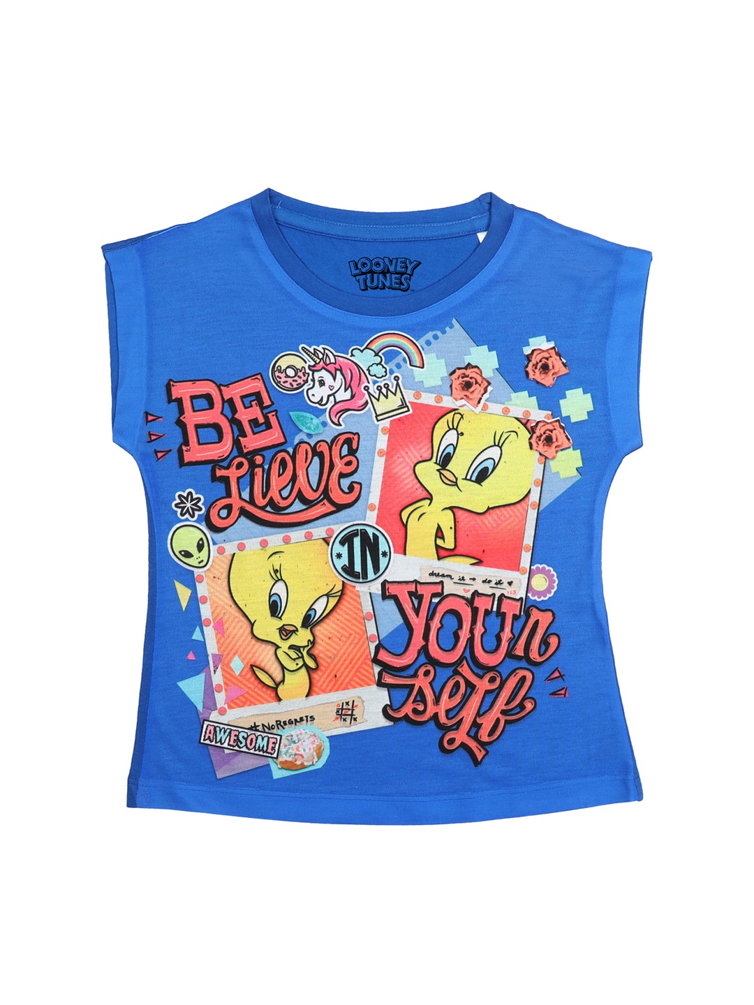 

Looney Tunes Blue Extended Sleeves Regular Top
