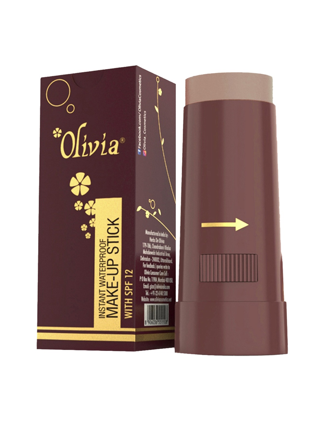 

Olivia Pack of 2 Egyptian Dark Waterproof Makeup Stick Concealer 15 g, Brown