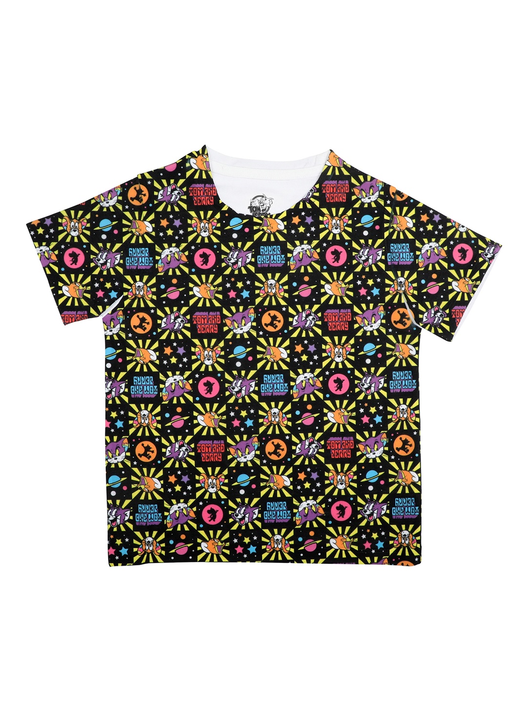 

Tom & Jerry Boys Multicoloured Printed Round Neck T-shirt, Multi