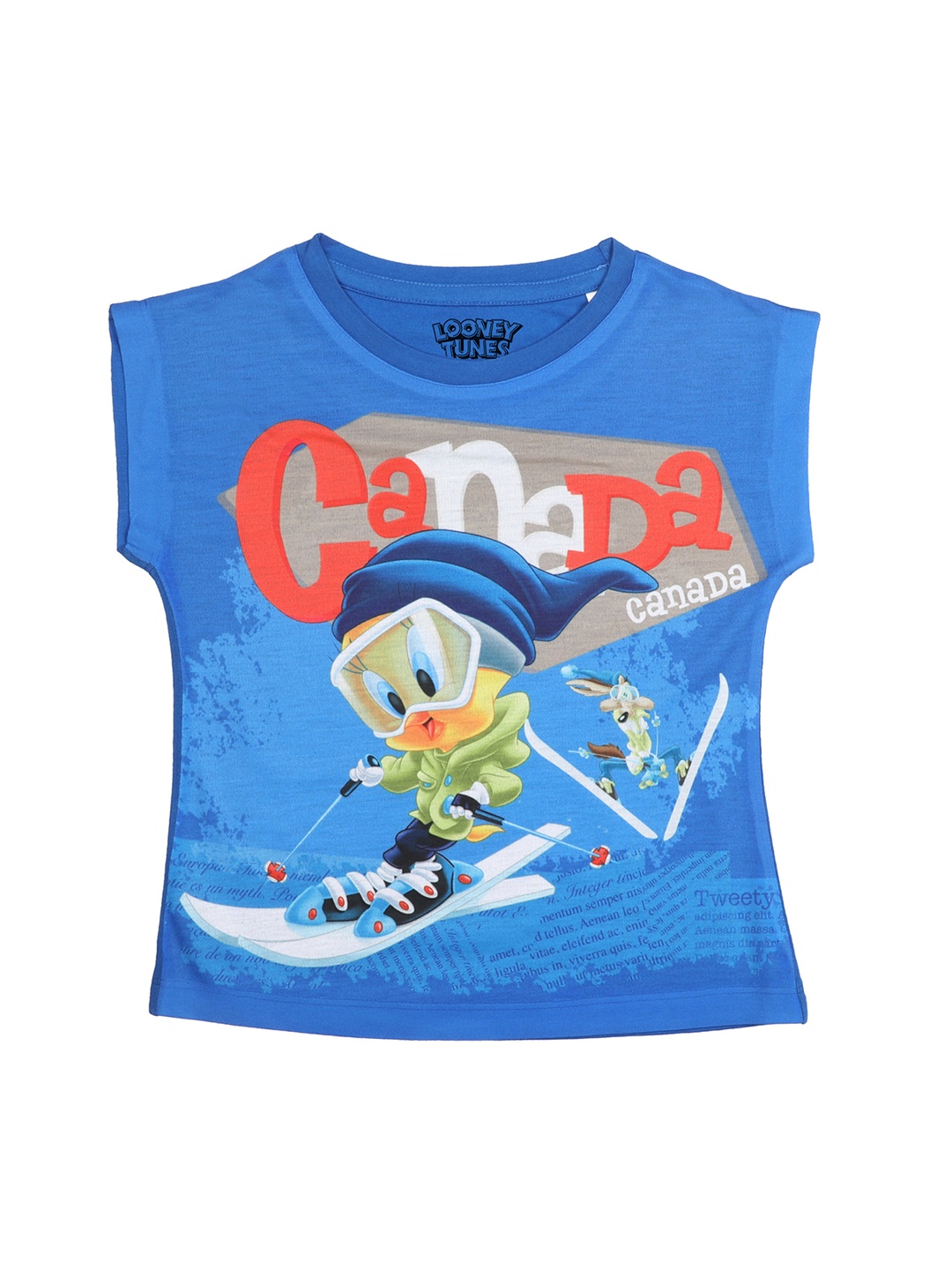 

Looney Tunes Girls Blue Printed Top