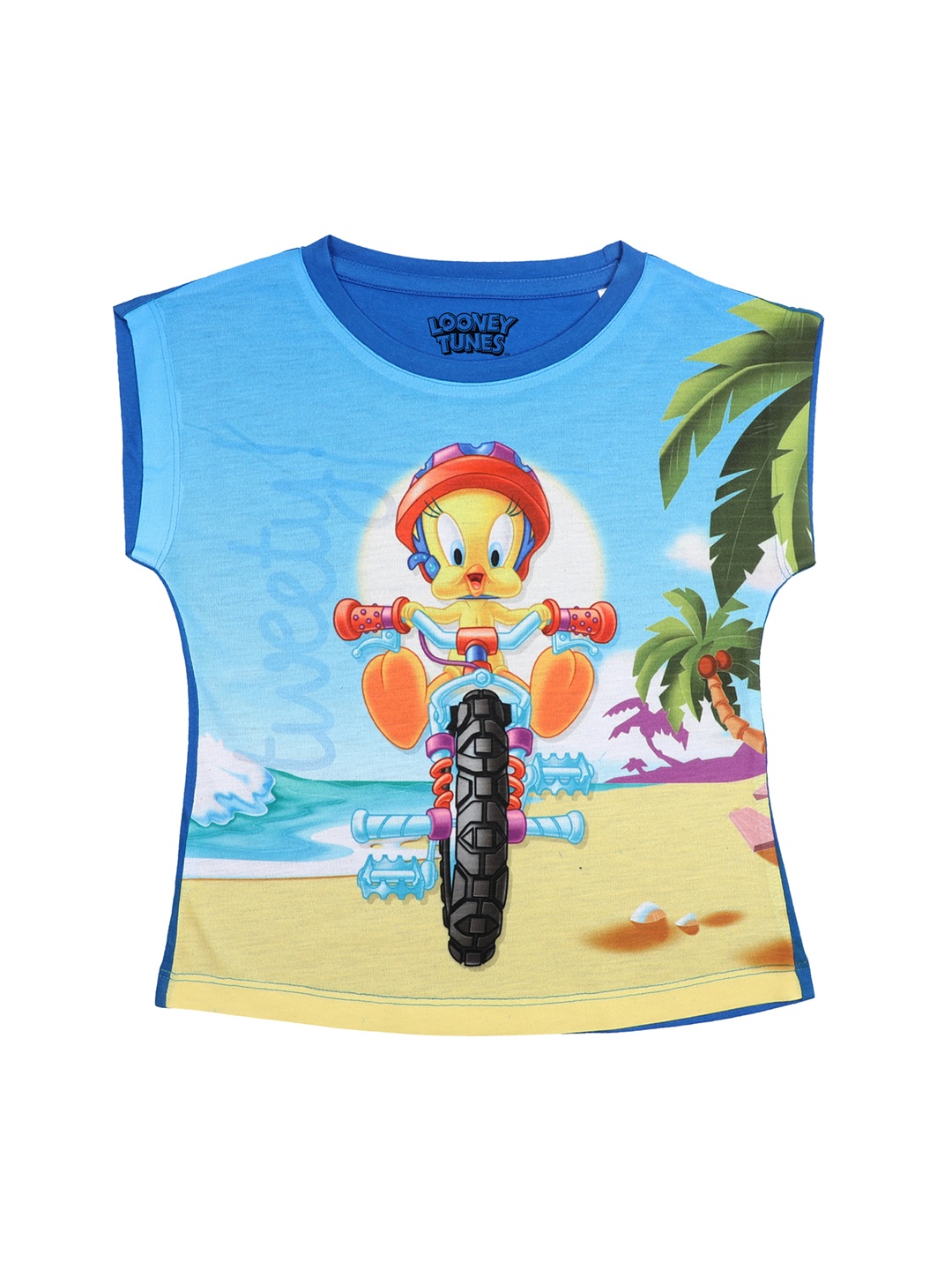 

Looney Tunes Girls Blue Printed Top