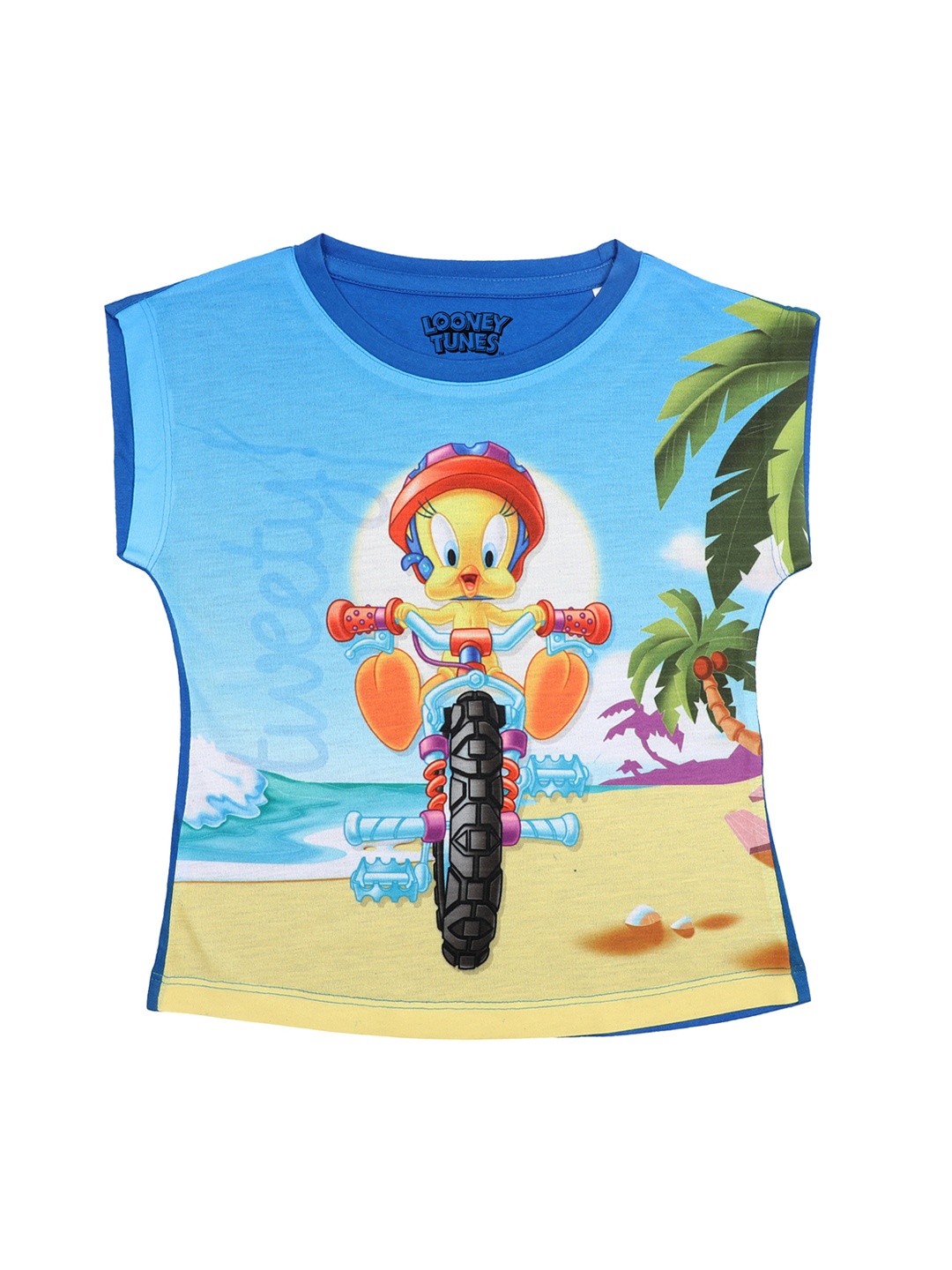 

Looney Tunes Girls Blue Printed Top