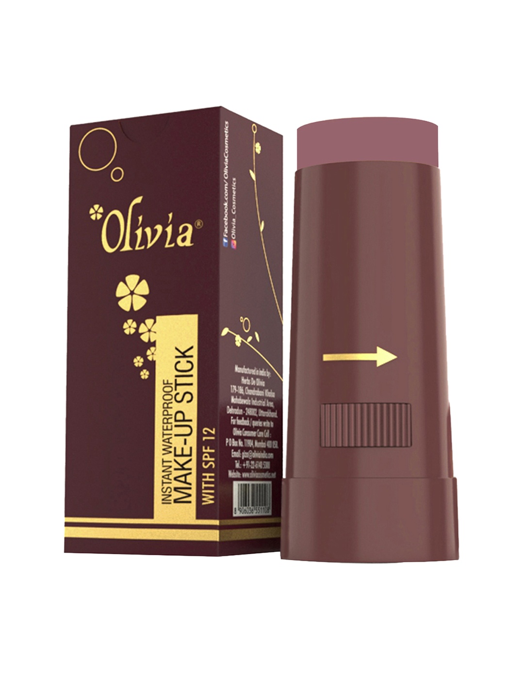 

Olivia Pack of 2 Burnish Amber Waterproof Makeup Stick Concealer 15 g, Brown