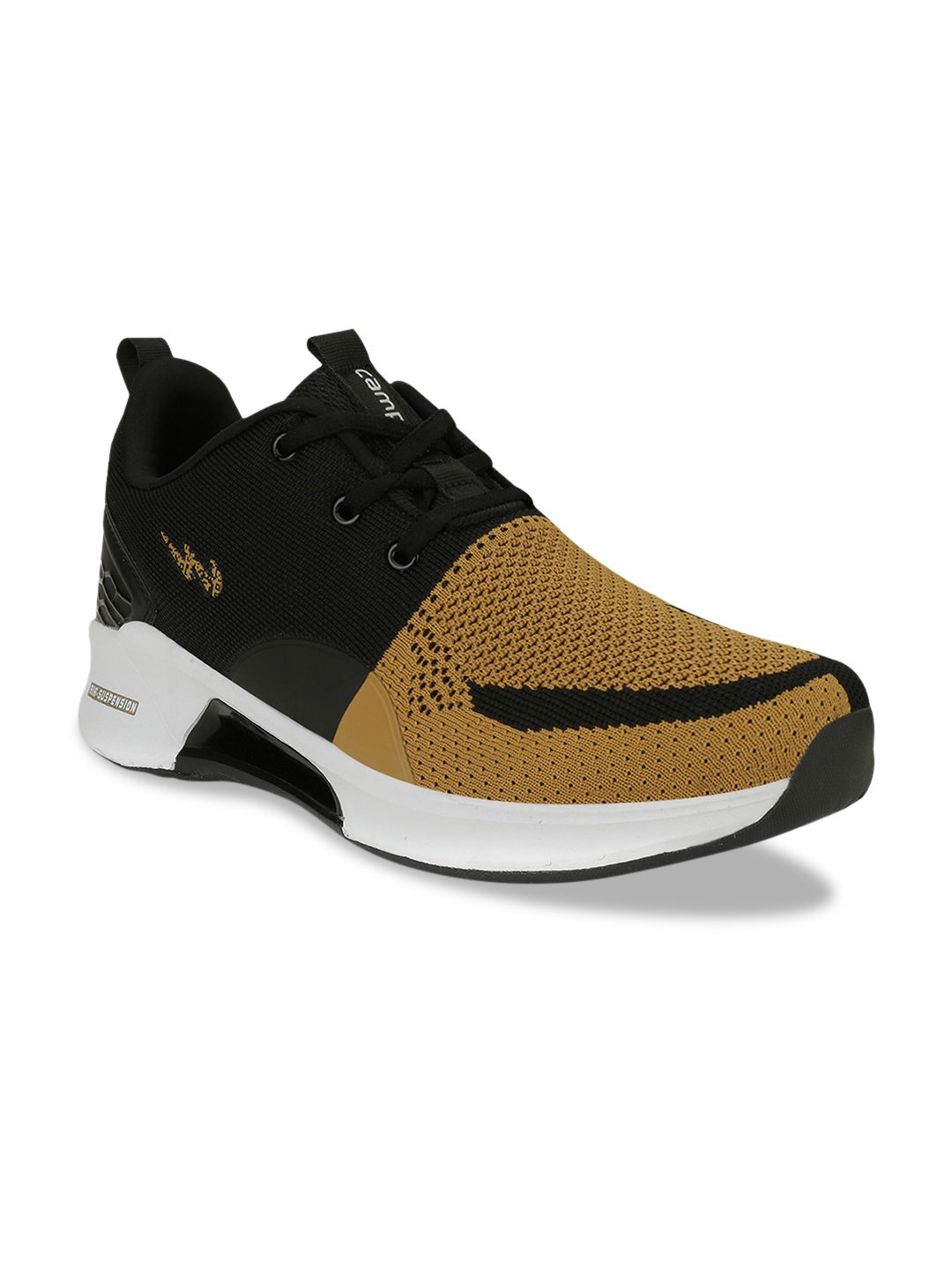 

Campus Men Mustard Yellow & Black Mesh Running Shoes