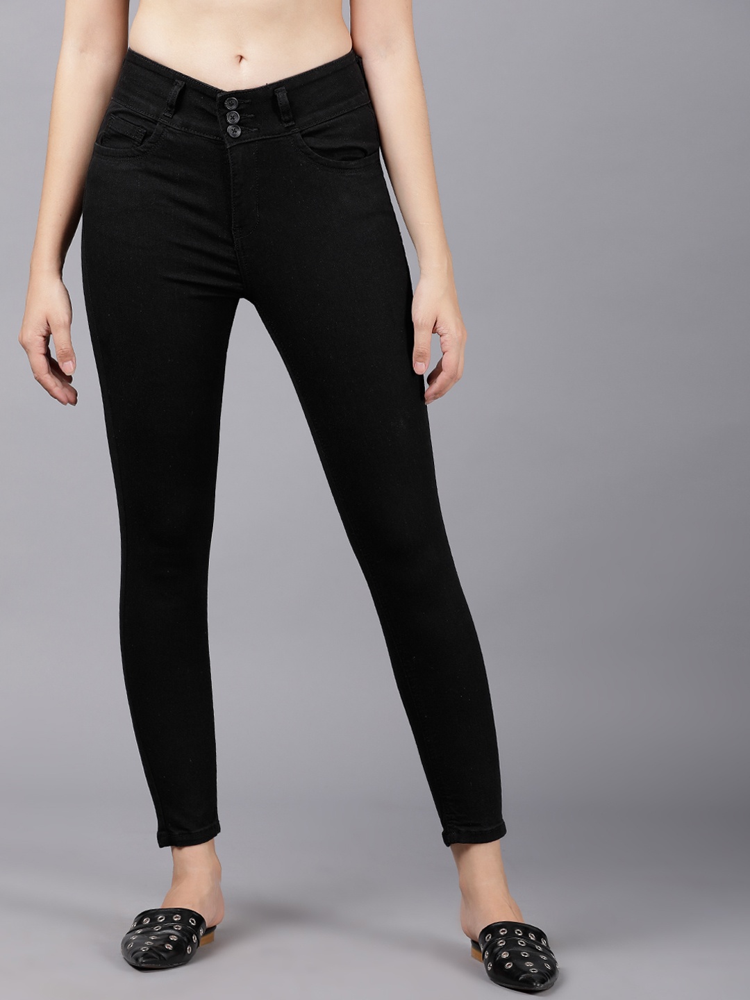 

Tokyo Talkies Women Black Super Skinny Fit Mid-Rise Clean Look Jeans