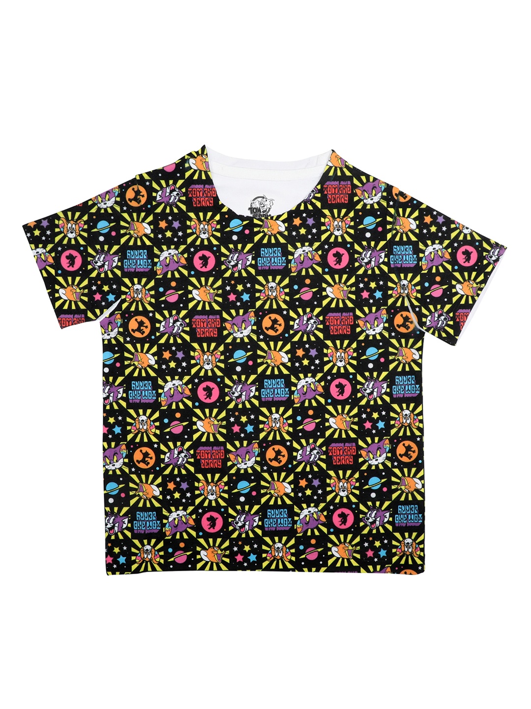 

Tom & Jerry Boys Multicoloured Printed Round Neck T-shirt, Multi