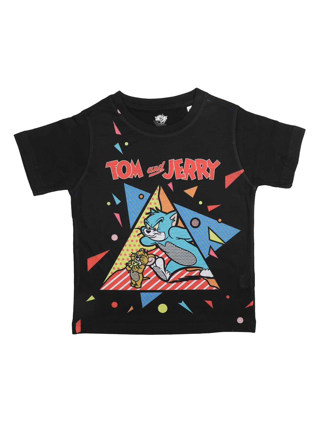 

Tom & Jerry Boys Black Printed Round Neck T-shirt
