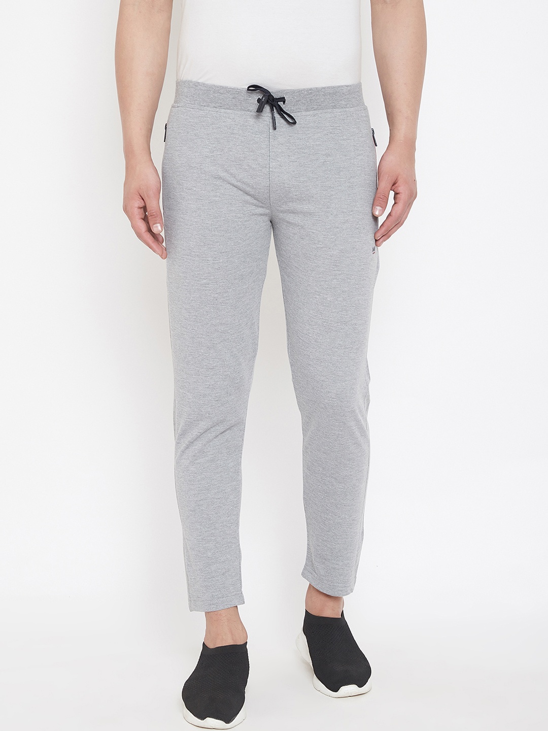 

Okane Men Grey Melange Solid Slim-Fit Track Pants