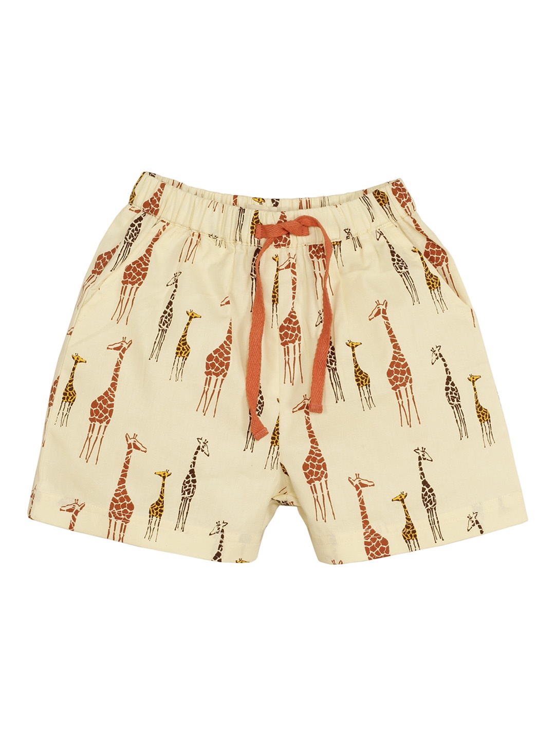 

My Little Lambs Boys Beige & Orange Printed Regular Shorts