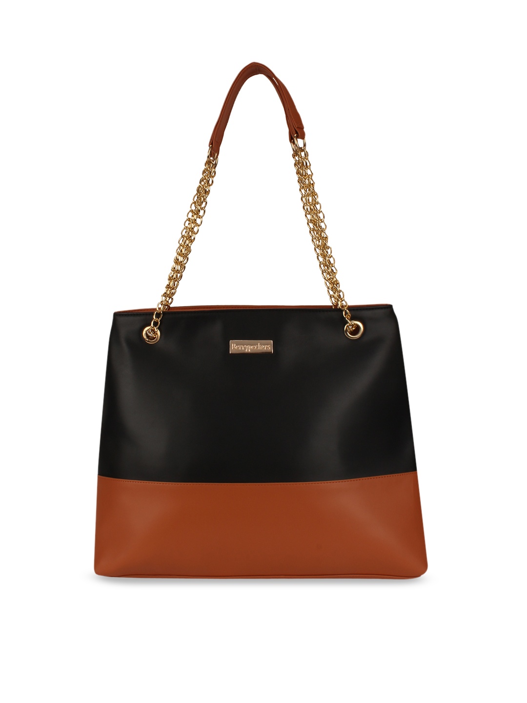 

Berrypeckers Black & Brown Colourblocked Shoulder Bag