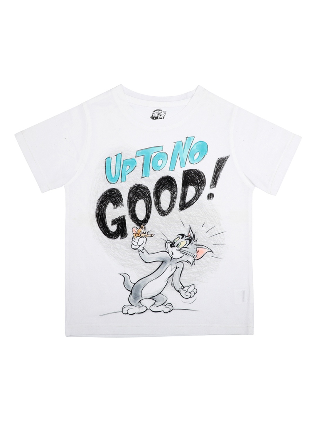

Tom & Jerry Boys White Printed Round Neck T-shirt