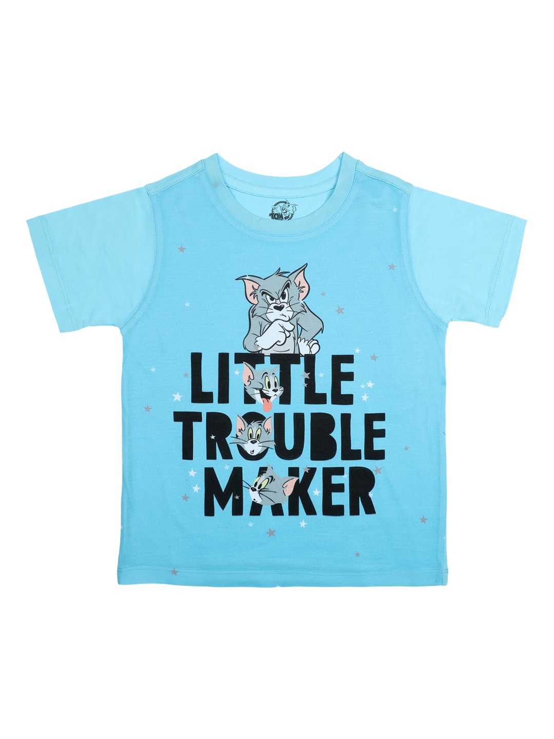 

Tom & Jerry Boys Blue Printed Round Neck T-shirt