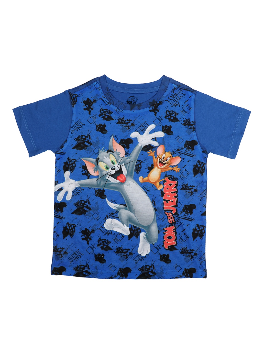 

Tom & Jerry Boys Blue Printed Round Neck T-shirt