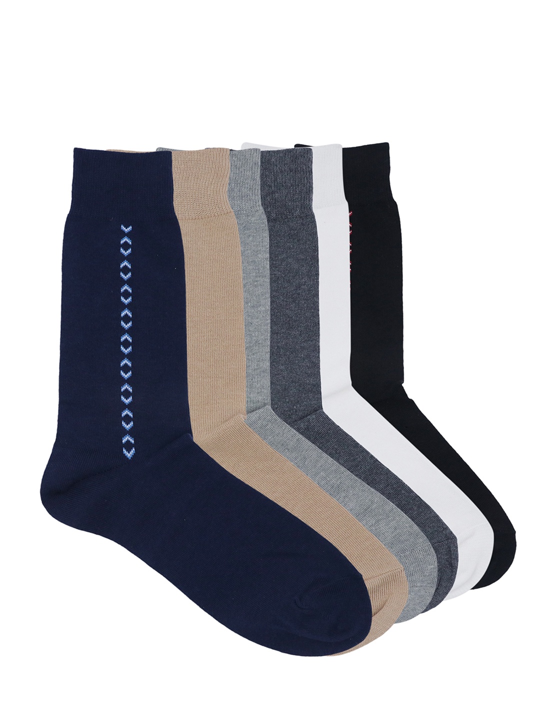 

Balenzia Men Pack of 6 Assorted Calf-Length Socks