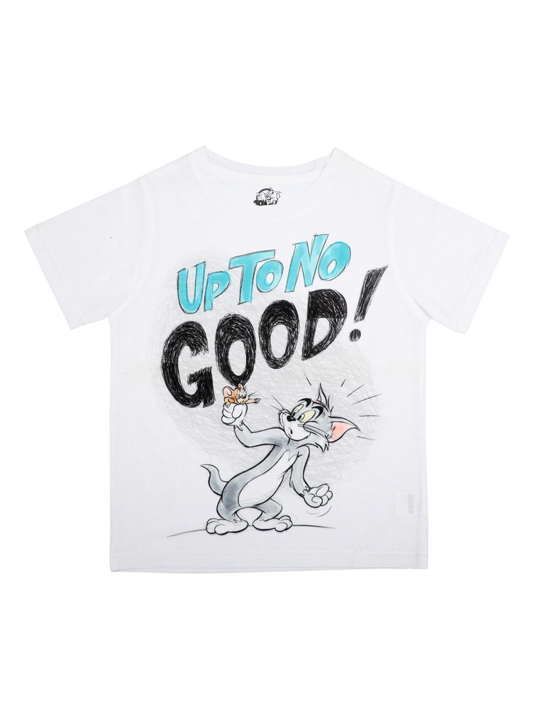 

Tom & Jerry Boys White Printed Round Neck T-shirt